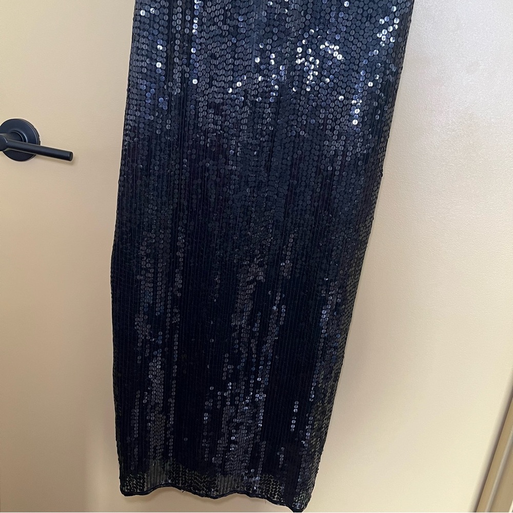 VINTAGE MODI BLACK 100% SEQUINED MIDI DRESS - Picture 7 of 8